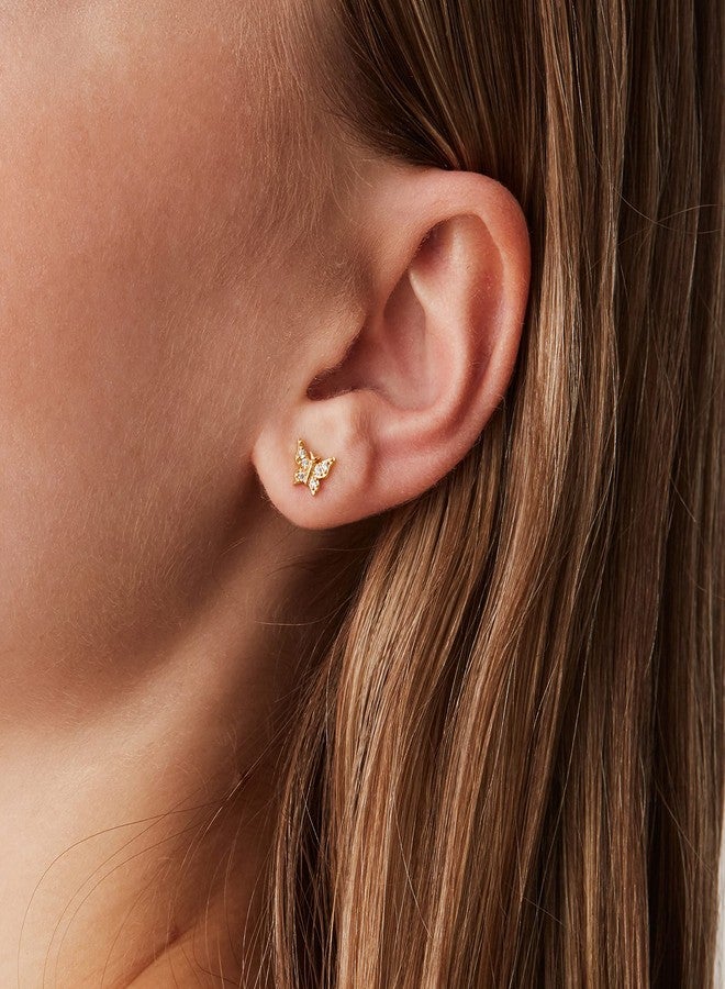 PAVOI 14K Gold Played Butterly Stud Earring - Image 2