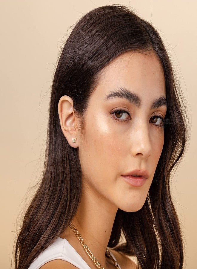 PAVOI 14K Gold Played Butterly Stud Earring - Image 4