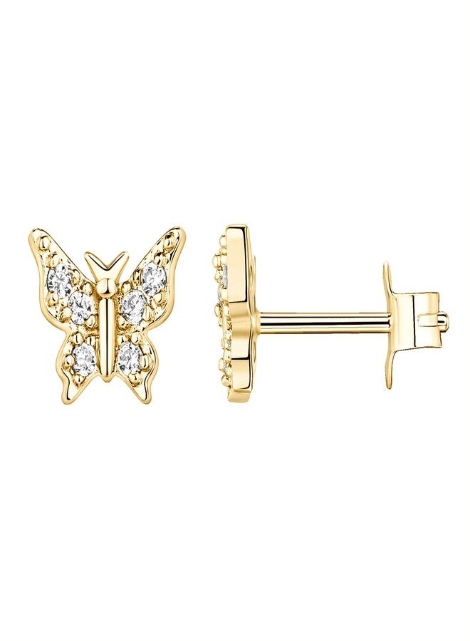 PAVOI 14K Gold Played Butterly Stud Earring - Image 1