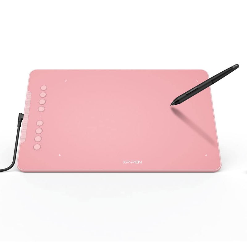 XPPen Deco01 V3 Digital Graphics Drawing Pen Tablet (10" x 6.25", 16384 Levels of Pressure Sensitivity, Battery-Free Passive Stylus, Pink) - Image 1