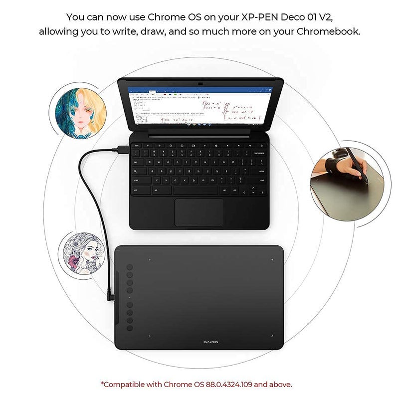 XPPen Deco01 V3 Digital Graphics Drawing Pen Tablet (10" x 6.25", 16384 Levels of Pressure Sensitivity, Battery-Free Passive Stylus, Pink) - Image 5