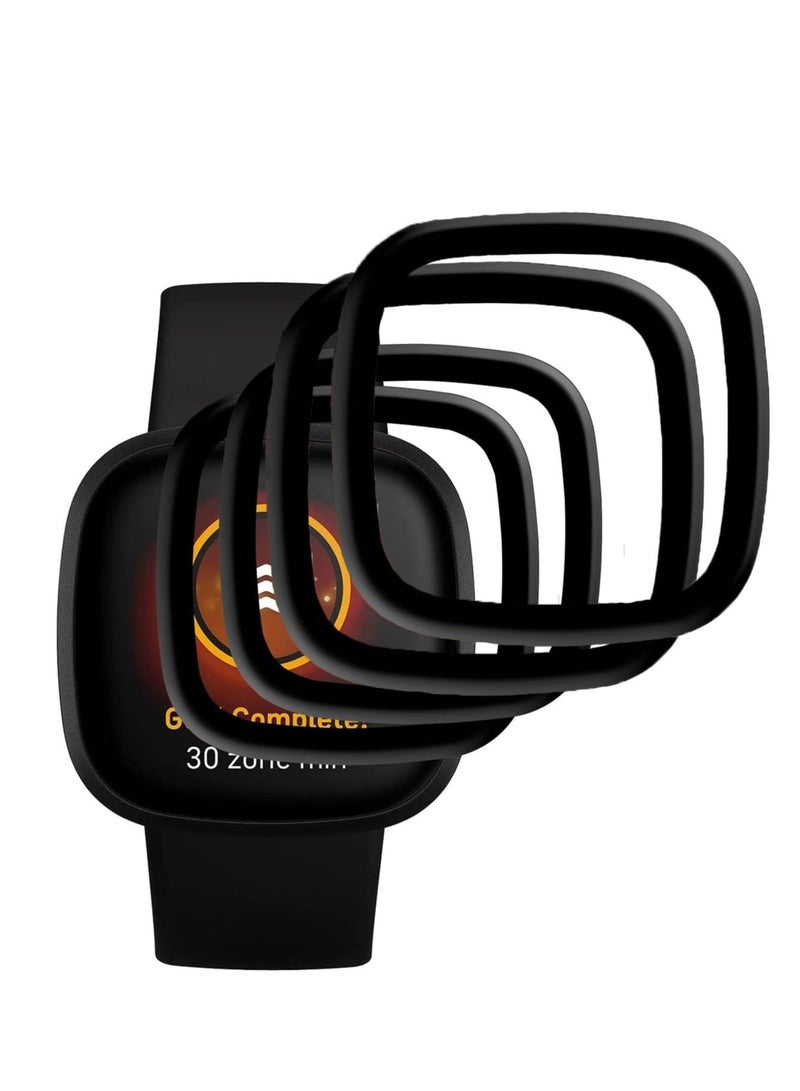 Captaintech 【4PACK】 Compatible with Fitbit Versa 3 Screen Protector 3D Curved Full Coverage PET Antiscratch Bubble Free AntiFingerprint Easy Install Not Glass Film Screen Protector for Fitbit Versa 3 - Image 1