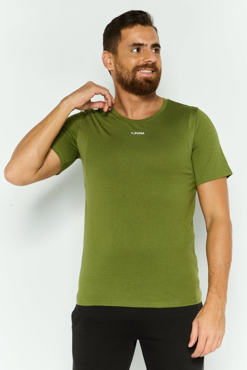 PUMA Men Sportswear Fit Short Sleeves Outdoor T-Shirt, Olive - Image 1