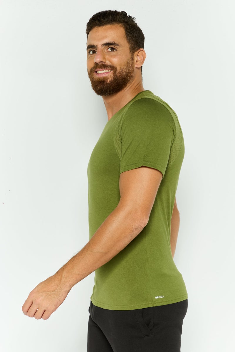 PUMA Men Sportswear Fit Short Sleeves Outdoor T-Shirt, Olive - Image 3