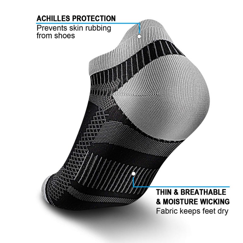 PAPLUS Low Cut Compression Socks for Men and Women, No Show Ankle Running Compression Foot Socks with Arch Support for Plantar Fasciitis, Cyling, Athletic, Flight, Travel, Nurses - Image 5