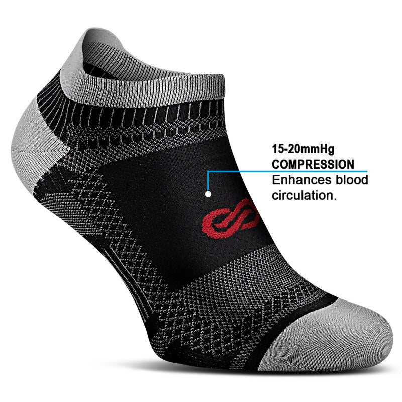 PAPLUS Low Cut Compression Socks for Men and Women, No Show Ankle Running Compression Foot Socks with Arch Support for Plantar Fasciitis, Cyling, Athletic, Flight, Travel, Nurses - Image 3