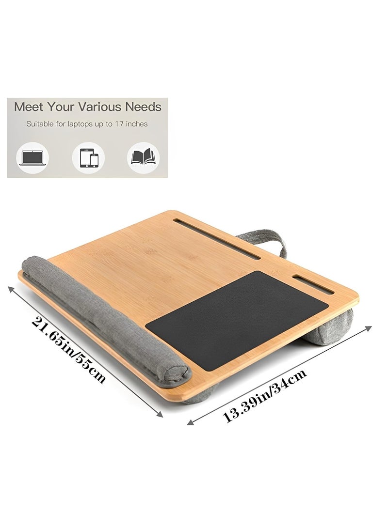 ELTRAZONE Laptop Lap Desk with Cushion Support, Built-in Mouse Pad & Wrist Rest – Portable Bed Table Tray for Home, Office, Sofa, or Travel – Ergonomic Lap Tray with Device Ledge for 13" to 17" Laptops, Tablets, and Notebooks – Lightweight, Comfortable, and Convenient Design - Image 3