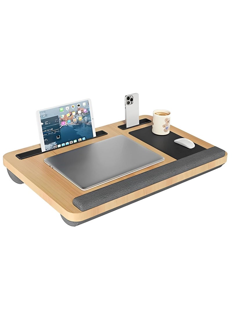 ELTRAZONE Laptop Lap Desk with Cushion Support, Built-in Mouse Pad & Wrist Rest – Portable Bed Table Tray for Home, Office, Sofa, or Travel – Ergonomic Lap Tray with Device Ledge for 13" to 17" Laptops, Tablets, and Notebooks – Lightweight, Comfortable, and Convenient Design - Image 1