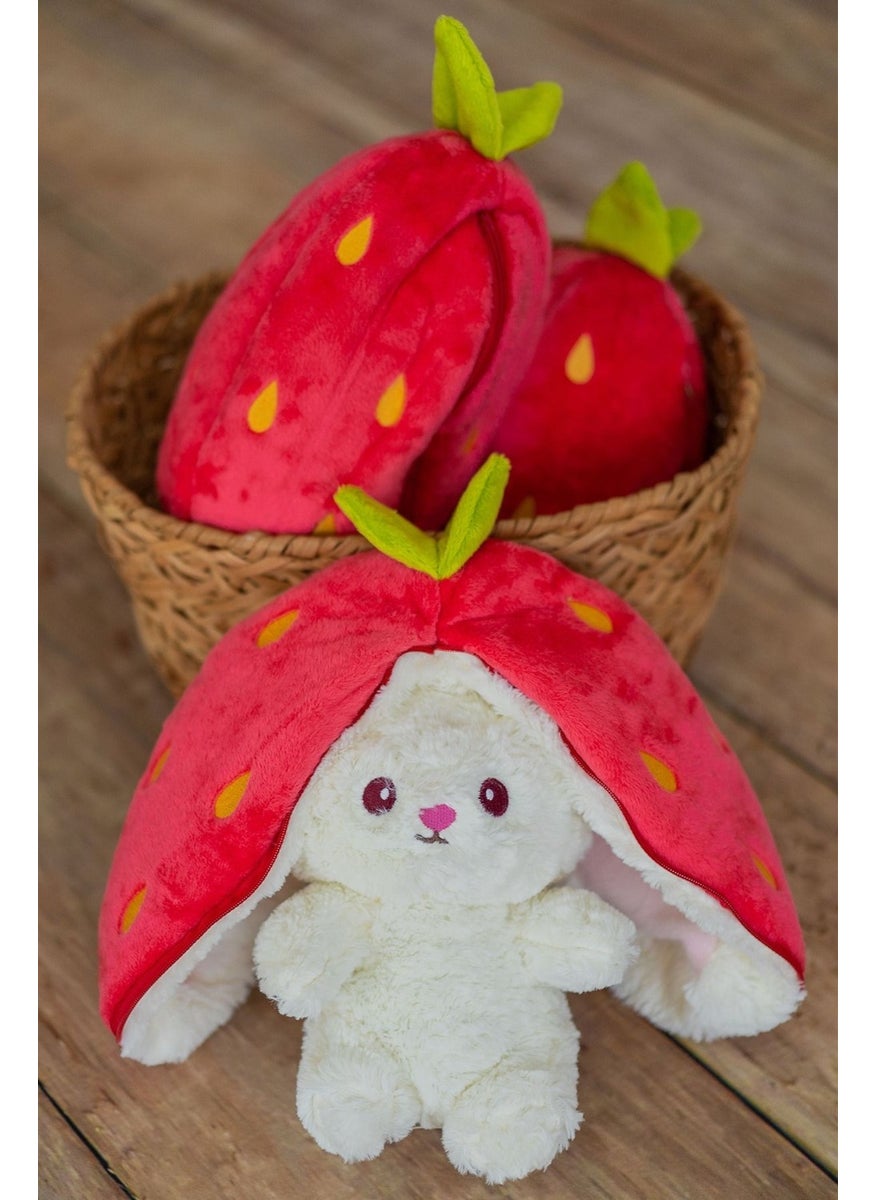 Canestar Special Gift for Lover Strawberry Rabbit Plush Toy with Bag Strawberry Rabbit 50CM  - Image 1