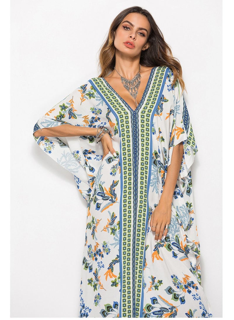 NIBEMINENT Womens Chiffon Bikini Swimwear Cover up Beach Top Swimsuit Long Maxi Dress  - Image 2
