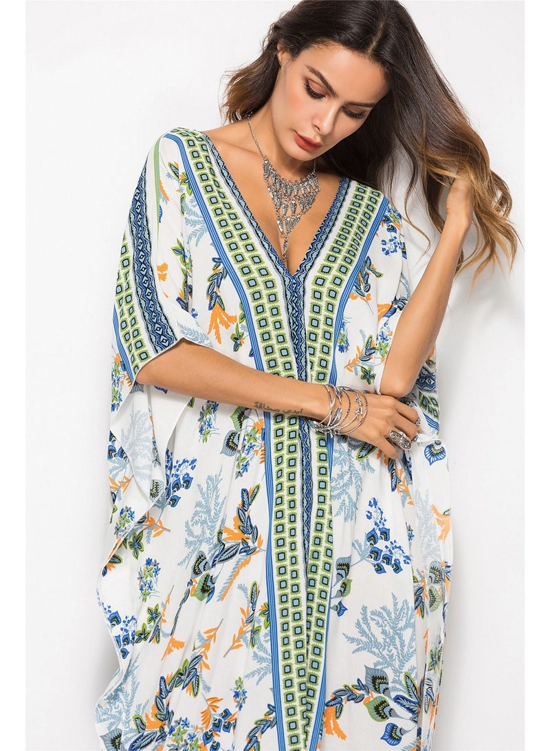 NIBEMINENT Womens Chiffon Bikini Swimwear Cover up Beach Top Swimsuit Long Maxi Dress  - Image 3