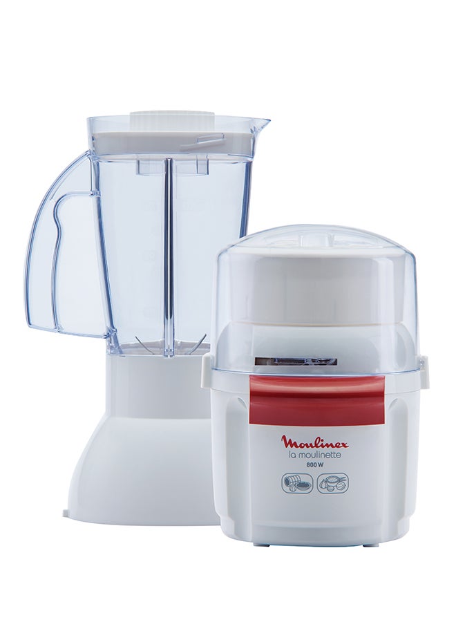 مولينكس قطاعة لا مولينيت مزودة بخلاط بسعة 250 مل 250 ml 800 W AR6801EG أبيض/ شفاف - Image 1