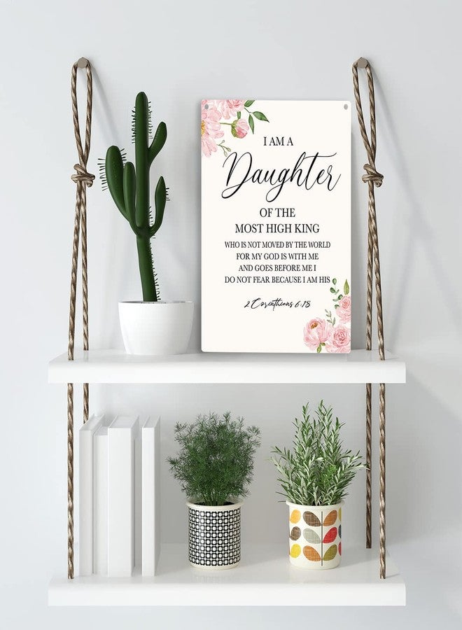 YCYD Inspirational Wall Art Daughter Gifts I Am A Daughter of The Most High King Nursery Decor Christian Religious Gifts for Women Her Girl Daughter Bible Verse Wall Art Wooden Hanging Sign 8 x 10 Inches - Image 3