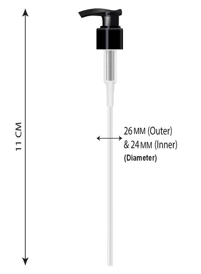 MYOC Black 2-in-1 Pump Dispenser with Spring & Lock | 200ml | 11cm Height | 24/26mm Neck Size| Ideal for Lotion, Shampoo, Conditioner, Facewash & DIY Beauty & Skincare Products_(Pack of 8) - Image 2