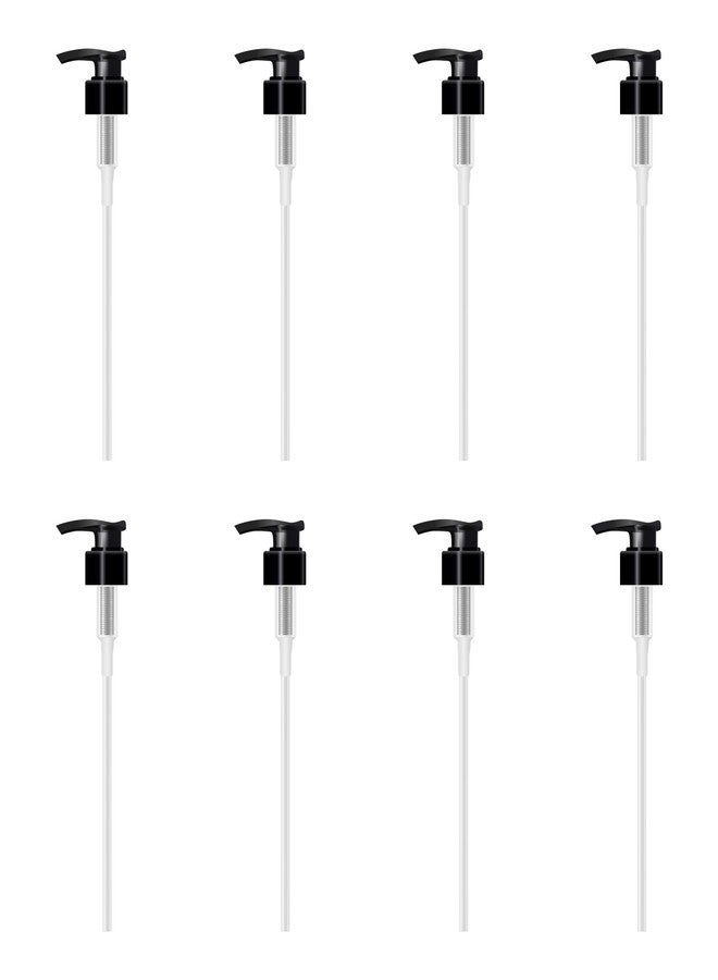 MYOC Black 2-in-1 Pump Dispenser with Spring & Lock | 200ml | 11cm Height | 24/26mm Neck Size| Ideal for Lotion, Shampoo, Conditioner, Facewash & DIY Beauty & Skincare Products_(Pack of 8) - Image 1