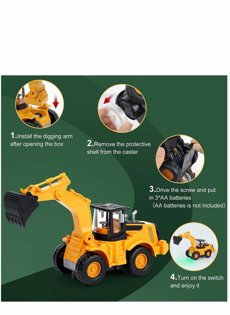 NIBEMINENT - Construction Excavator Toy Kids Digger Truck with Electric Universal Wheel Educational Toys Gifts Lights and Sounds for 2 3 4 5 UP Years Old - Image 1
