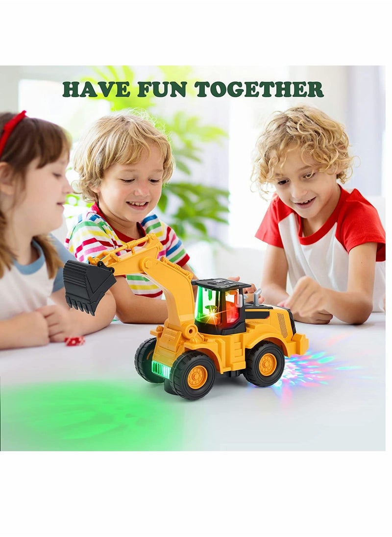 NIBEMINENT - Construction Excavator Toy Kids Digger Truck with Electric Universal Wheel Educational Toys Gifts Lights and Sounds for 2 3 4 5 UP Years Old - Image 1