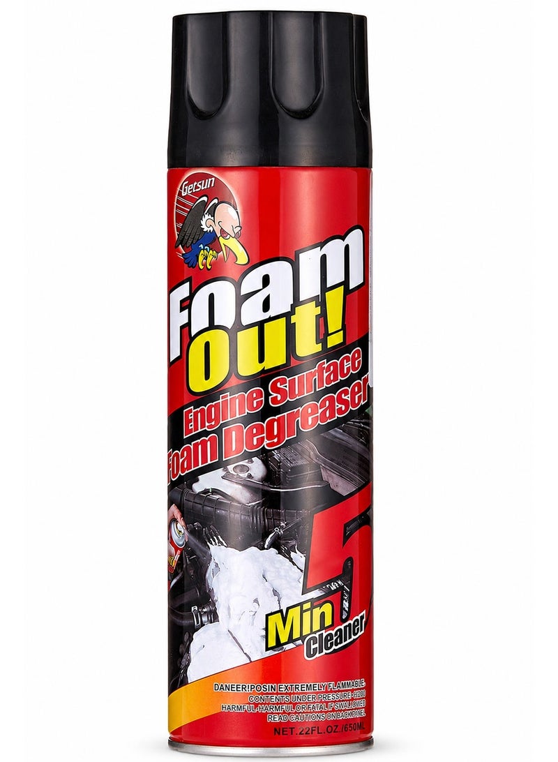 Engine Surface Foam Degreaser 650 ml, Powerful Foaming Cleaner for Removing Oil, Grease, Dirt and Grime from Vehicle Engines, Metal Parts and Machinery - Image 1