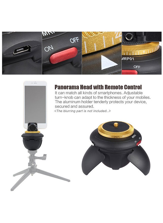 Afi - Mini Electric Panorama Head 360° Rotation Time Lapse Tripod Head for Selfie Stick Smartphones for GoPro Action Camera Pocket Camera Micro SLR Camera - Image 1