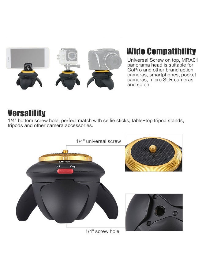 Afi - Mini Electric Panorama Head 360° Rotation Time Lapse Tripod Head for Selfie Stick Smartphones for GoPro Action Camera Pocket Camera Micro SLR Camera - Image 1