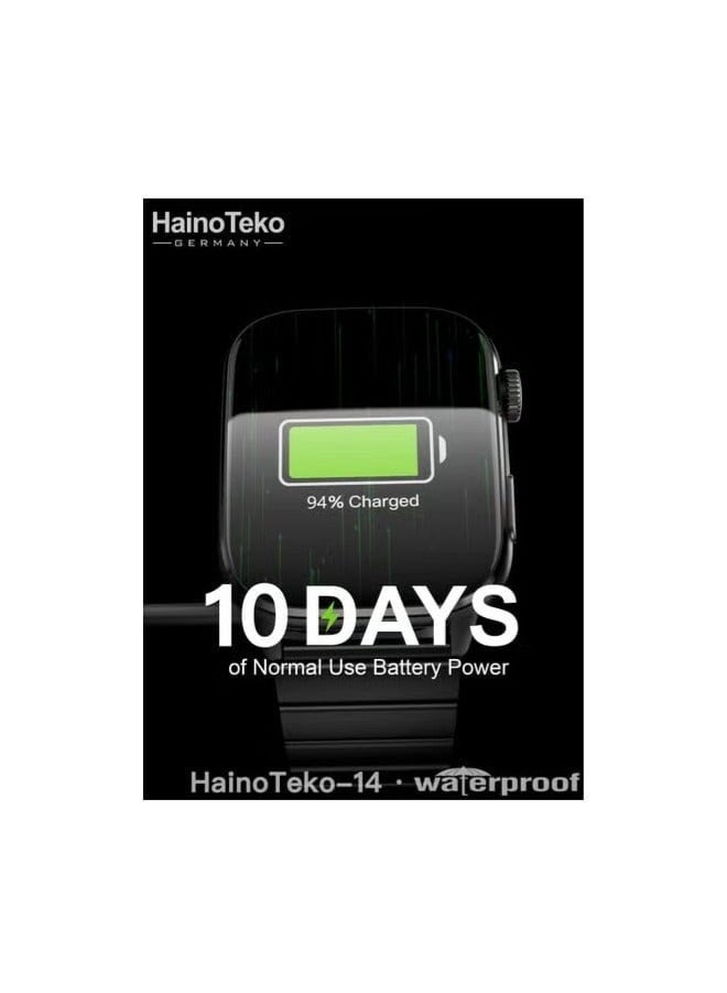 HainoTeko-14 AMOLED Smartwatch – Bluetooth Calling, Curved Glass, Waterproof, 10-Day Battery with 3 Straps - Image 5