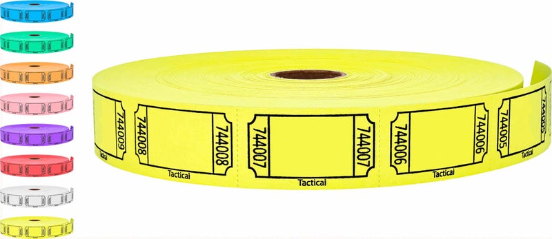 Tacticai 2000 Raffle Tickets, Blank, Yellow (1 of 8 Colors), Single Roll, Ticket for Events, Entry, Class Reward, Fundraiser & Prizes - Image 5