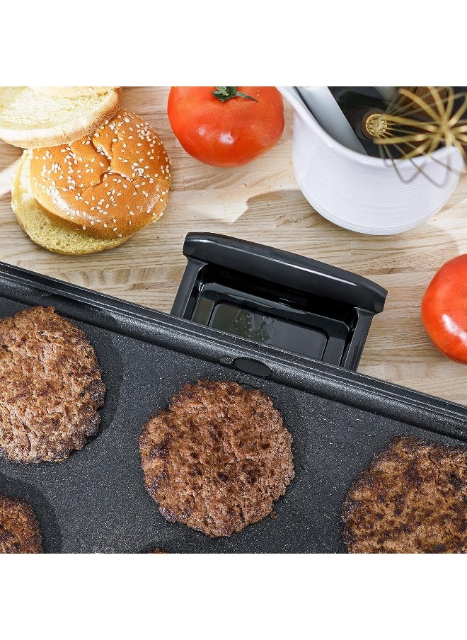Bella BELLA Electric Griddle with Warming Tray - Smokeless Indoor Grill, Nonstick Surface, Adjustable Temperature  Cool-touch Handles, 10" x 18", Copper/Black  - Image 2
