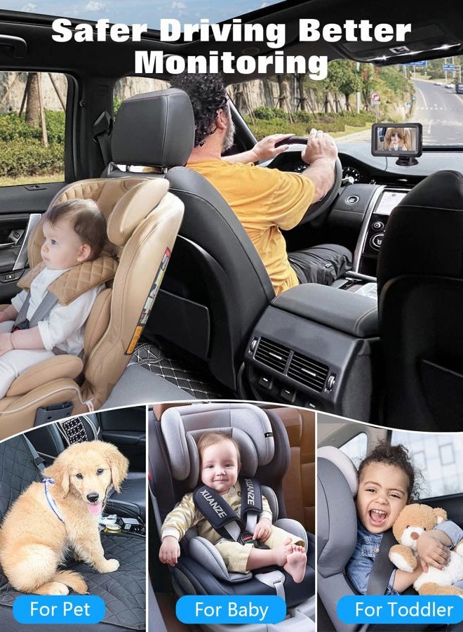 Zacro HD 1080P Car Rear Seat Camera - Rearview Mirror with Screen 4.3'' - Baby Monitor with Night Vision and Wide Angle - Image 2