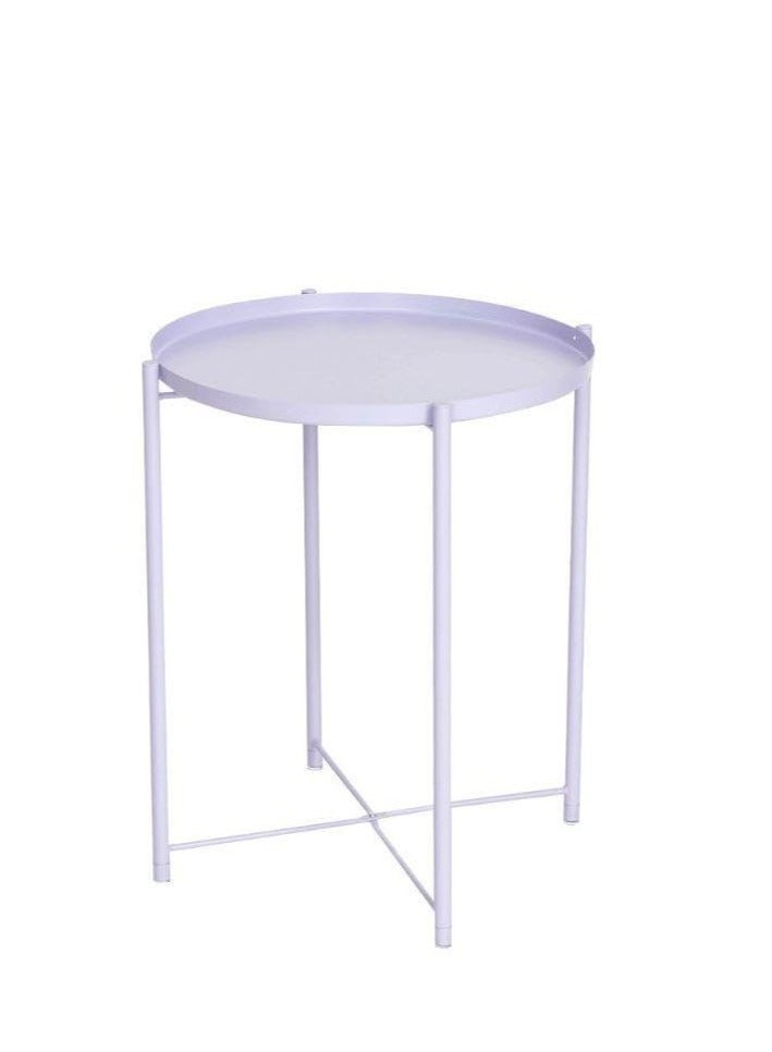 PENG GENERAL Round Metal Tray End Table Purple 53x44x44cm - Image 1