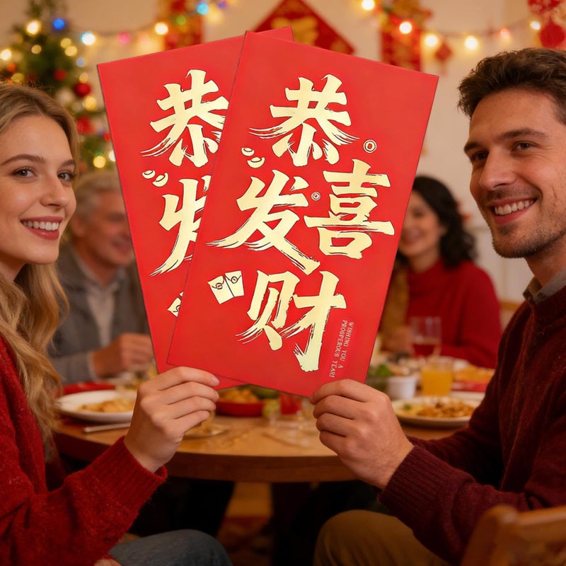 Large Red Chinese Envelopes May You Be Happy And Prosperous For Wedding Holiday Party Supplies - Image 3