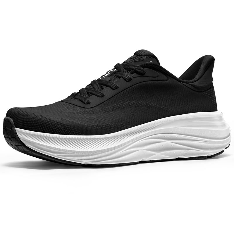 Vilanva Women's Walking Shoes Cushion Comfortable Running Tennis Shoes Non-Slip Workout Gym Athletic Breathable Fashion Sneakers (Black 8.0) - Image 1