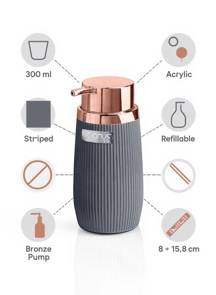 Okyanus Acrylic Circle Soap Dispenser For Bathroom Countertop Dishwasher Soap Dispenser Rose (Kitchen, Bathroom) (Grey) - Image 5