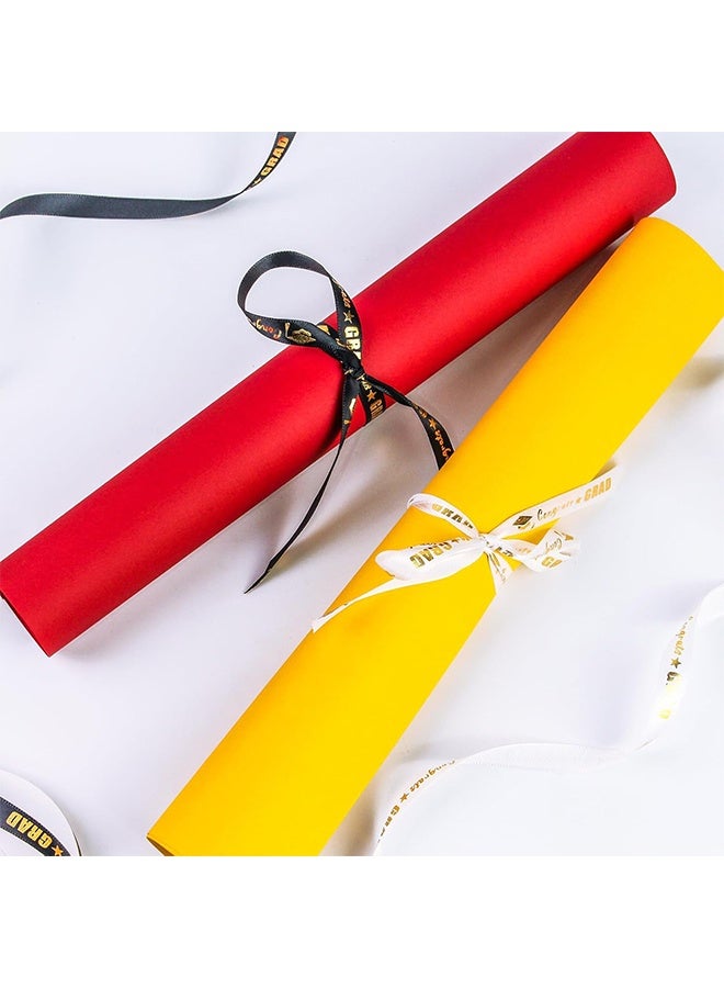 2 Rolls 50 Yards Graduation Ribbon 3/8 Inch Wide, Congrats Grad Gold Satin Ribbon for Gift Wrapping Class of 2026 Graduation Party Decorations DIY Crafts - Image 4