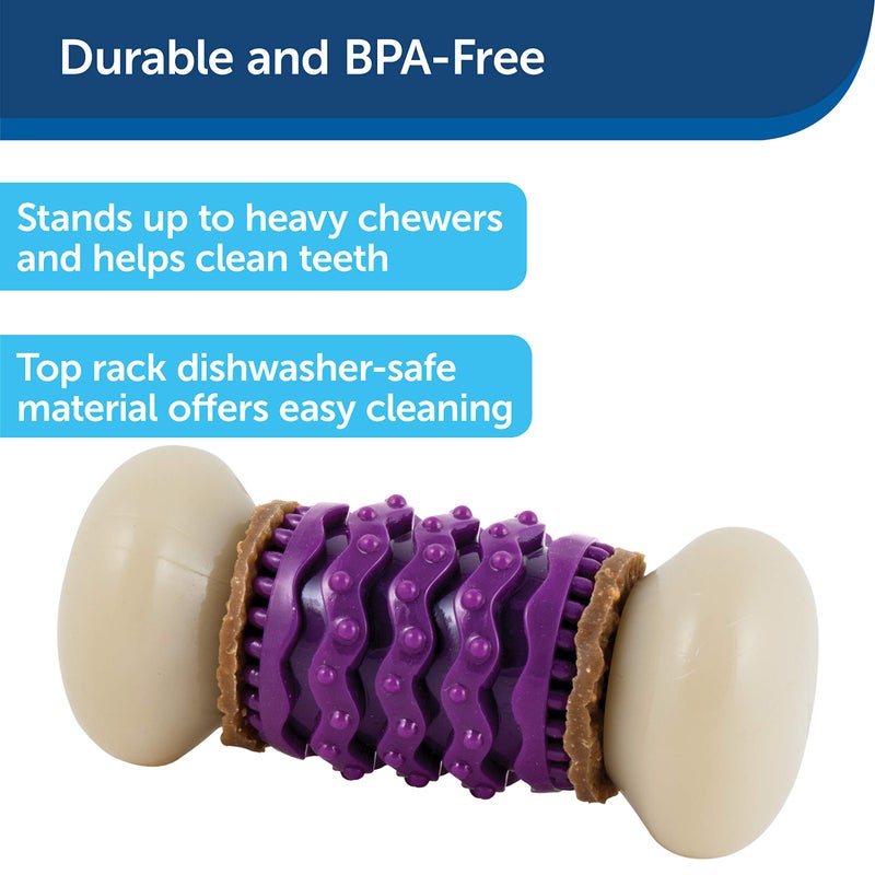 PetSafe Busy Buddy Nobbly Nubbly Treat Holding Dog Toy - Boredom Relief for Strong Chewers - Durable Nylon Build - Dishwasher Safe Design - Includes Treat Rings - Engaging Pet Puzzle - Purple - Medium - Image 3
