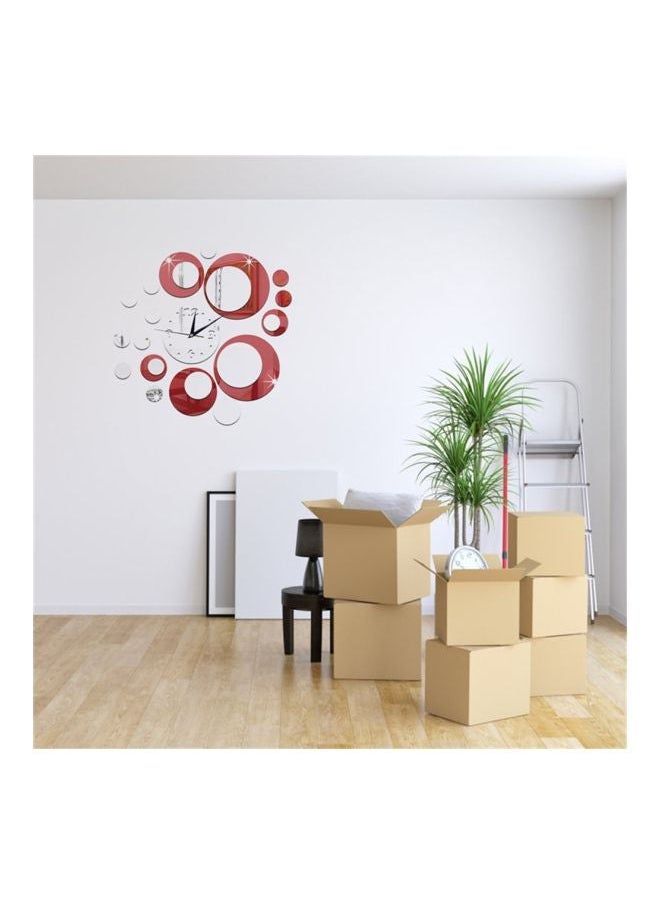 HOMESTAR 3D Decorative Mirror Wall Sticker Silver/Red 45x50centimeter  - Image 2