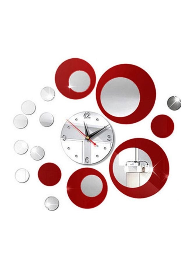 HOMESTAR 3D Decorative Mirror Wall Sticker Silver/Red 45x50centimeter  - Image 1