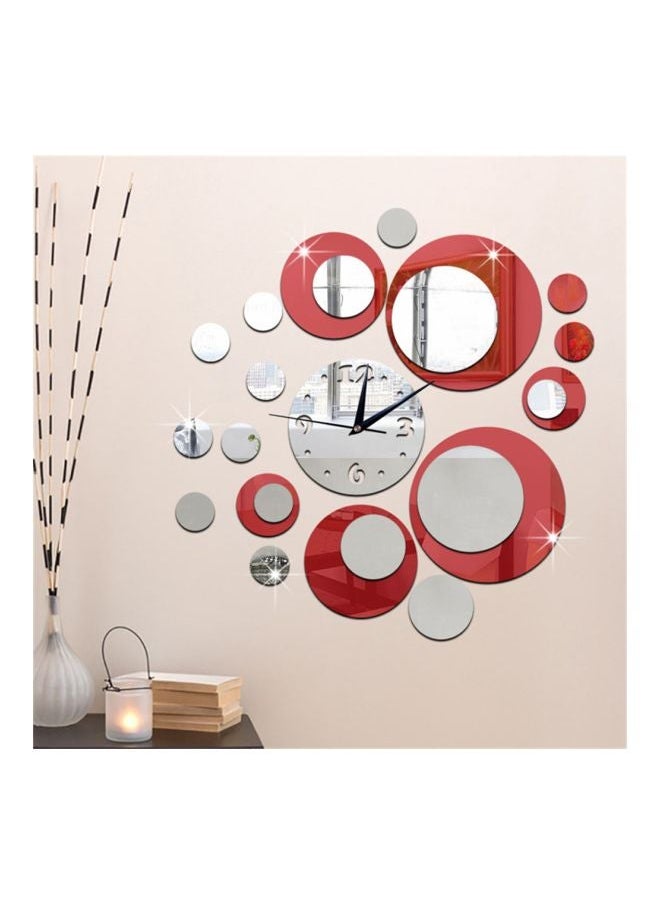 HOMESTAR 3D Decorative Mirror Wall Sticker Silver/Red 45x50centimeter  - Image 3