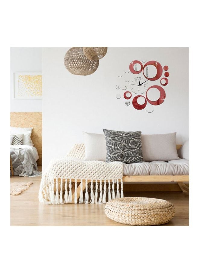 HOMESTAR 3D Decorative Mirror Wall Sticker Silver/Red 45x50centimeter  - Image 4