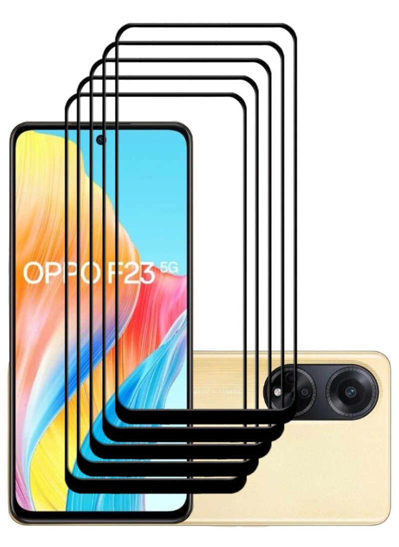 ACLIX 5 Pieces Antistatic ESD Dustproof Premium Quality High Definition Tempered Glass Screen Protector Designed For Oppo F23 - Image 1