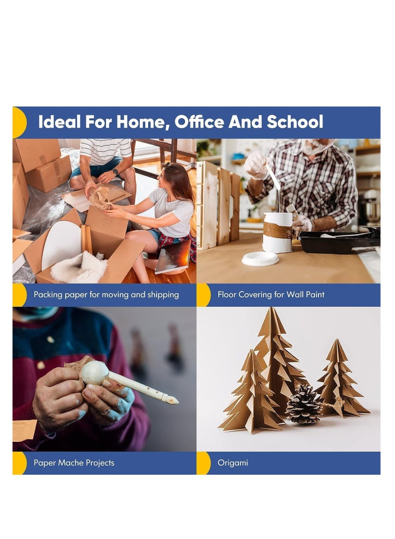 بريميفي لفة ورق كرافت بني 90 سم × 30 م، 36 بوصة × 1200 بوصة، 100 قدم - Image 4