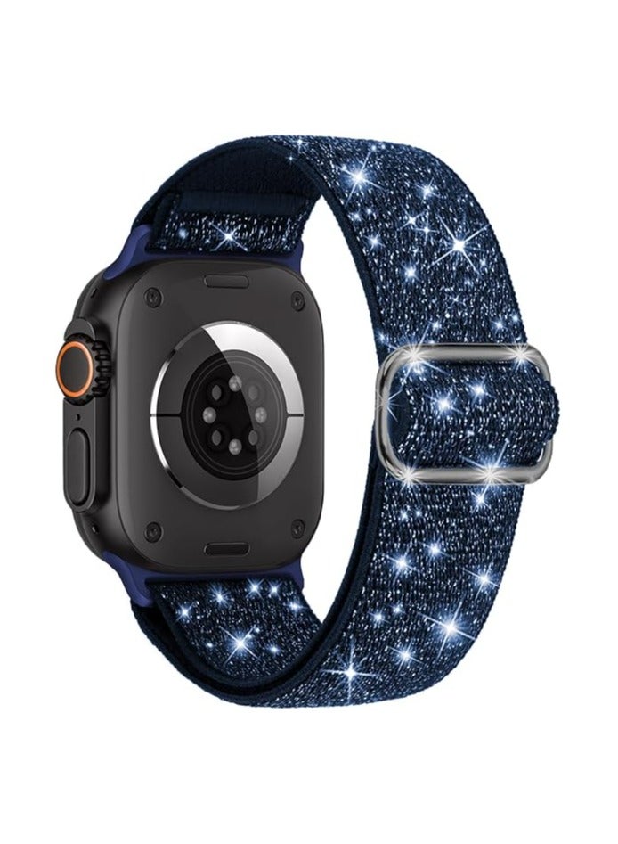 Stretchy Solo Loop Compatible with Apple Watch Band 49mm 46mm 45mm 44mm 42mm 41mm 40mm 38mm, Soft Nylon Elastic Braided Sport Strap for iWatch Ultra/Ultra 2 Series 10 9 8 7 6 5 4 3 2 1 SE, Women and Men