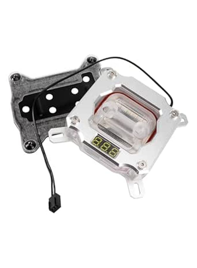 Digital Temperature Display CPU Water Cooling Block for 1150 1151 1155 1156 2011 Platforms Silver - Image 1