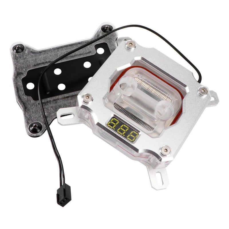 Digital Temperature Display CPU Water Cooling Block for 1150 1151 1155 1156 2011 Platforms Silver - Image 2