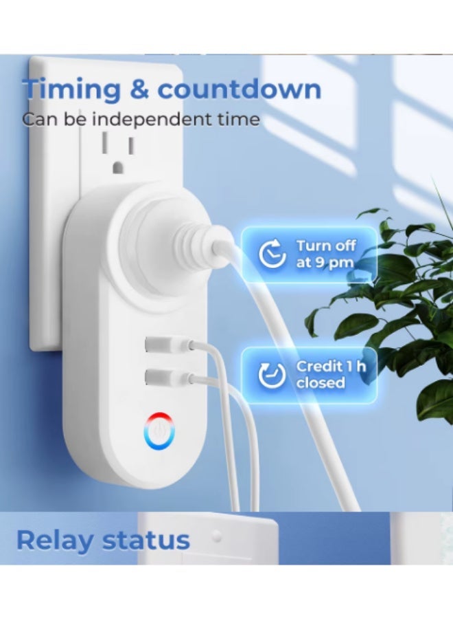 Smart WiFi Plug with 2 USB Chargers (21W), 16A 3520W Smart Outlet with Energy Monitoring, Tuya Smart Life App, Alexa & Google Home Voice Control, Timer & Remote Control, Overload Protection - Image 4