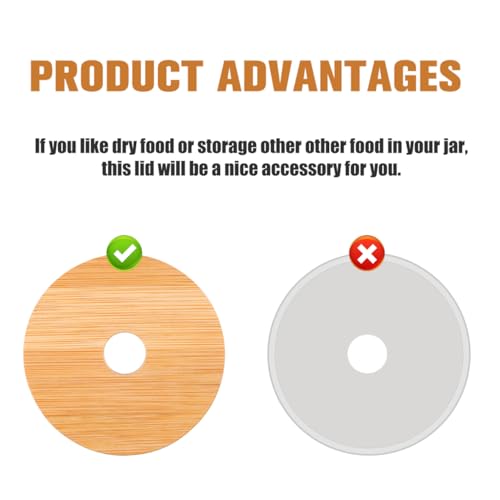 DOITOOL 8Pcs Bamboo Jar Lids with Straw Hole, Reusable Bamboo Lids for Beer Can Glass, 70mm Mason Jar Lids with Straw Hole for Wide Mouth Mason Jar (8pcs) - Image 4