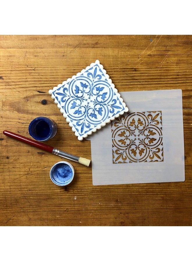 Designer Stencils قالب كعك وحرف صغير (3 بوصة) | قالب رسم قابل لإعادة الاستخدام للبلاط والكعك والأثاث وزينة الجدران والأرضيات | Cm137 من تصميم ستنسلز - Image 5