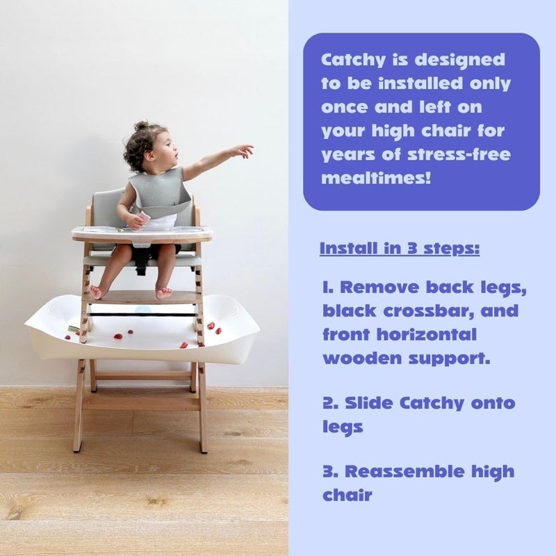 CATCHY - Food Catcher - Compatible with Abiie Beyond Junior High Chair + 11 Other High Chairs - Highchair Sold Separately - Baby & Toddler Food & Mess Catcher - Under High Chair Accessory - Image 5