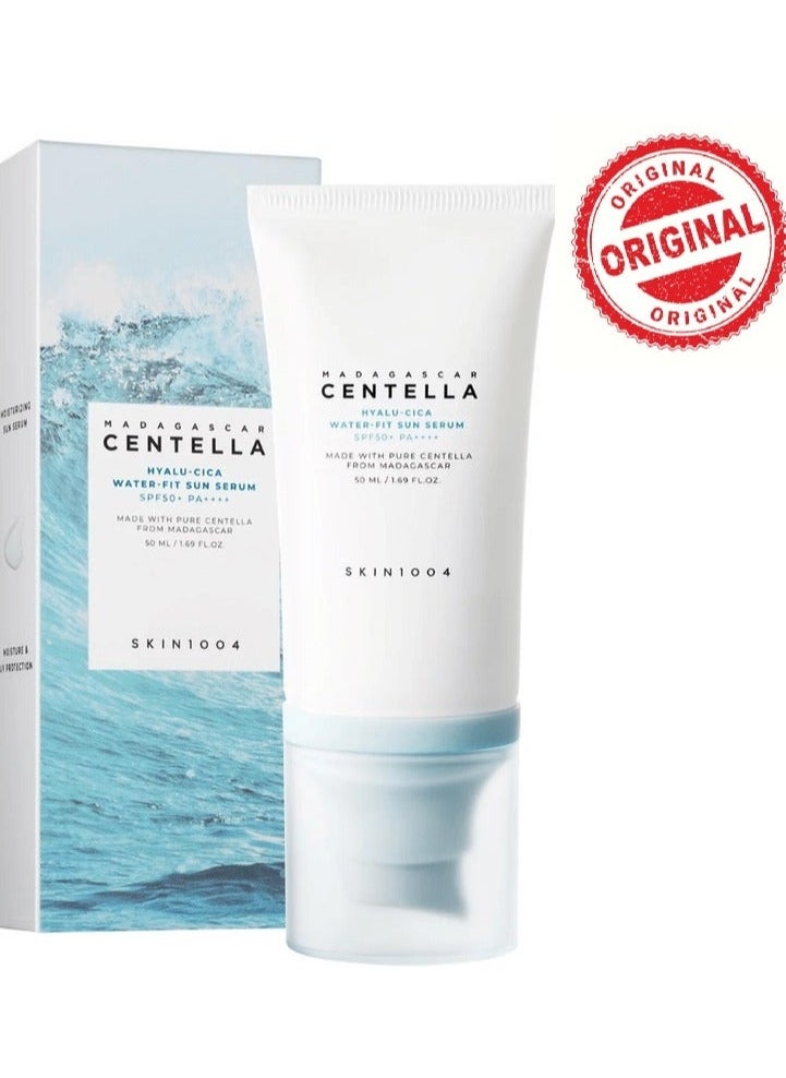 skin1004 Madagascar Centella Hyalu Cica Water Fit Sun Serum 50 SPF + Madagascar Centella Hyalu-Cica Moisture Cream 75ml  - Image 2