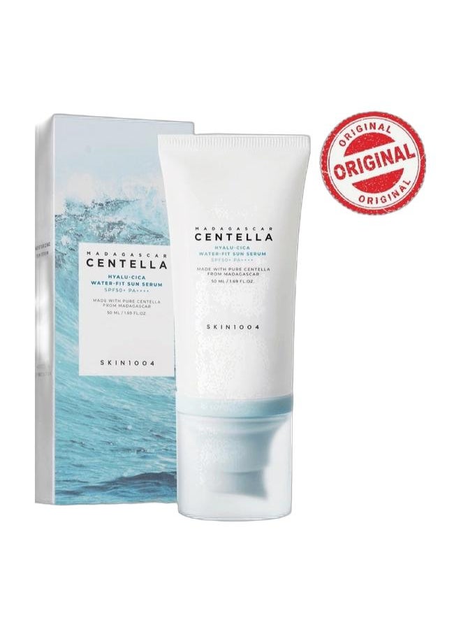 skin1004 Madagascar Centella Hyalu Cica Water Fit Sun Serum 50 SPF + Madagascar Centella Hyalu-Cica Moisture Cream 75ml  - Image 1