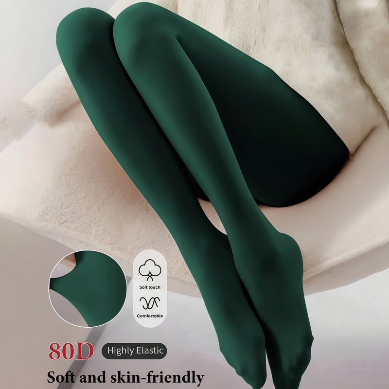 1 Pair Women's Spring Green Tights, 80D Opaque Pantyhose, Matte Sexy Leggings, Fashionable and Versatile for Shopping & Dating - Image 5